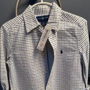 Light blue/dark navy dress shirt boys size 6